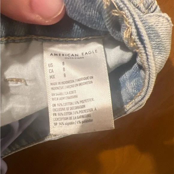 American Eagle Outfitters Distressed Light Blue Jean Shorts - Picture 4 of 4